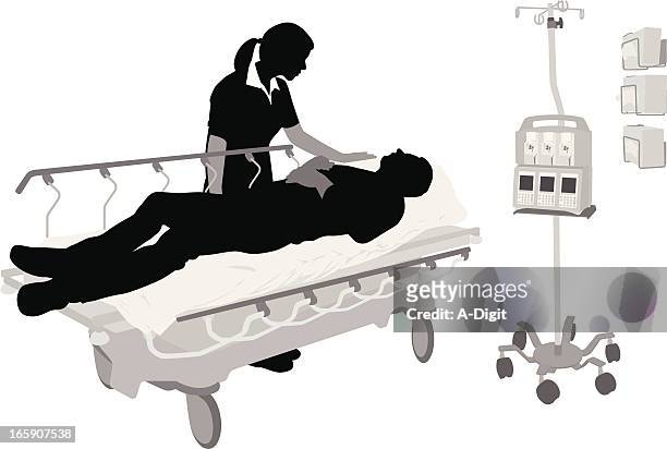 justliestill - spital mann patient stock-grafiken, -clipart, -cartoons und -symbole
