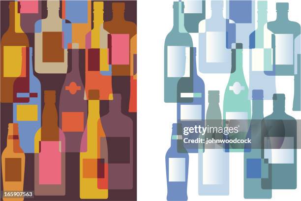 bottles background - vodka drink stock illustrations