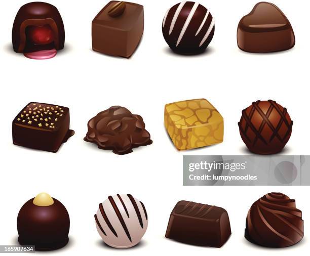 chocolates - love heart sweets stock illustrations