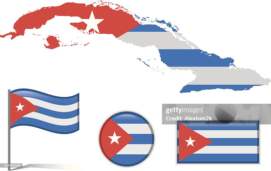 Cuba mapa bandera &