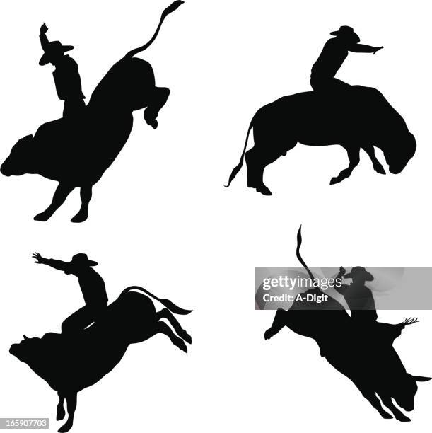 ilustraciones, imágenes clip art, dibujos animados e iconos de stock de bullriding - monta de toro