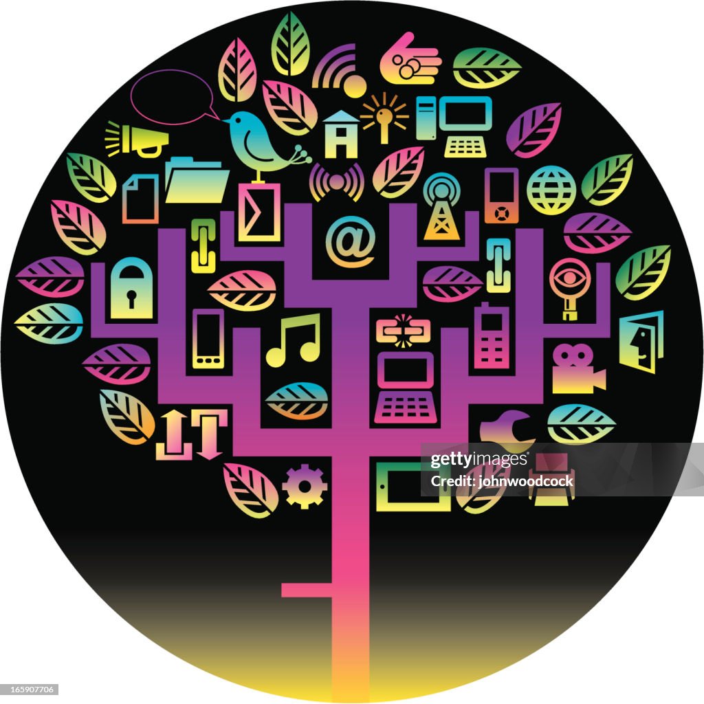 Technology Tree No Background Round Technology Tree High-Res Vector Graphic - Getty Images