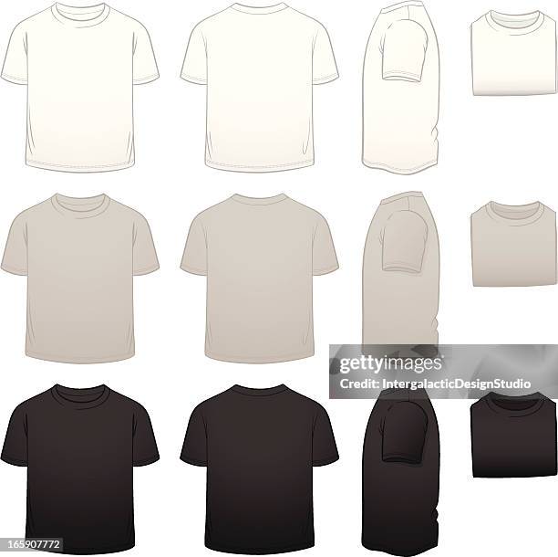 kids' t-shirt template package - blank t shirt stock illustrations
