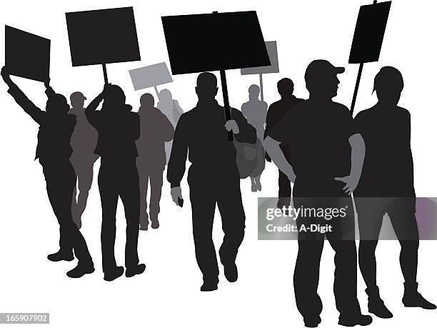 talk about change vector silhouette - protest stock illustrations