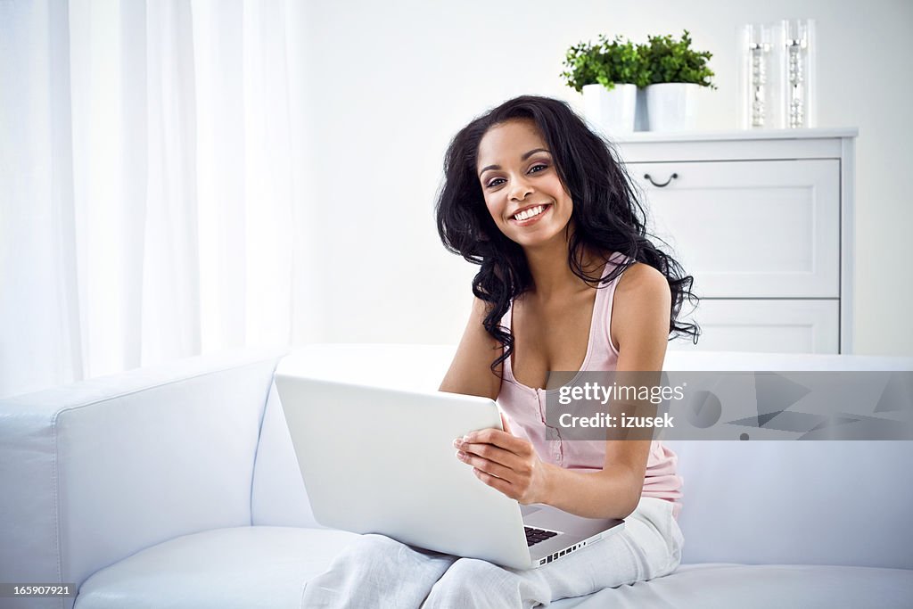 Woman Usingin Computer Beautiful Woman Using Computer High-Res Stock Photo - Getty Images