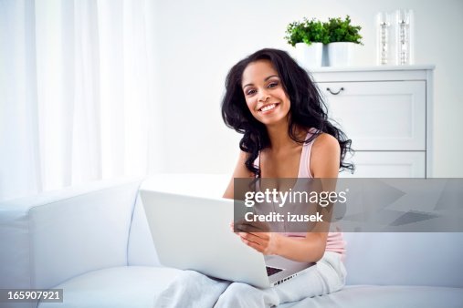 Beautiful Woman Using Computer High-Res Stock Photo - Getty Images