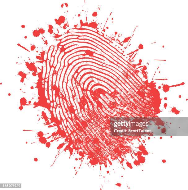 fingerabdruck - blut stock-grafiken, -clipart, -cartoons und -symbole