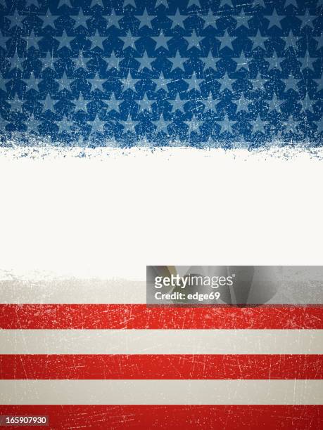 grunge amerikanischen flagge - american flag texture stock-grafiken, -clipart, -cartoons und -symbole