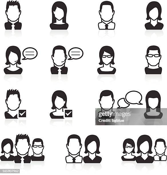 people icons - man headset stock illustrations