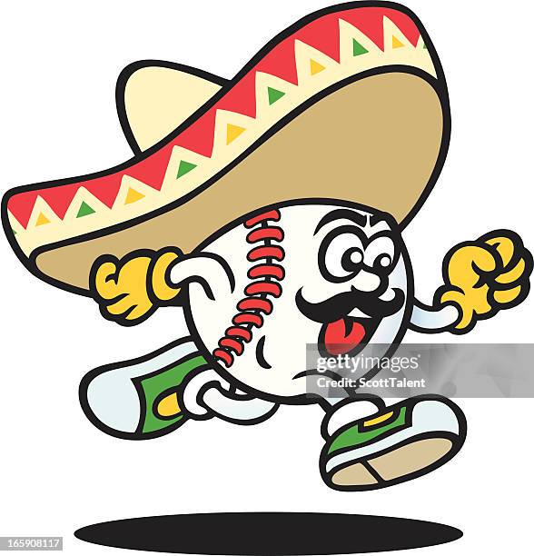 mexican baseball - bouncing ball stock illustrations