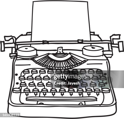 Typewriter Line Drawing Typewriter Line Drawing