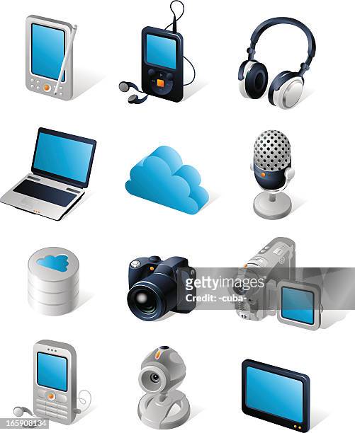 isometric icons/netzwerk-geräte - webcam stock-grafiken, -clipart, -cartoons und -symbole
