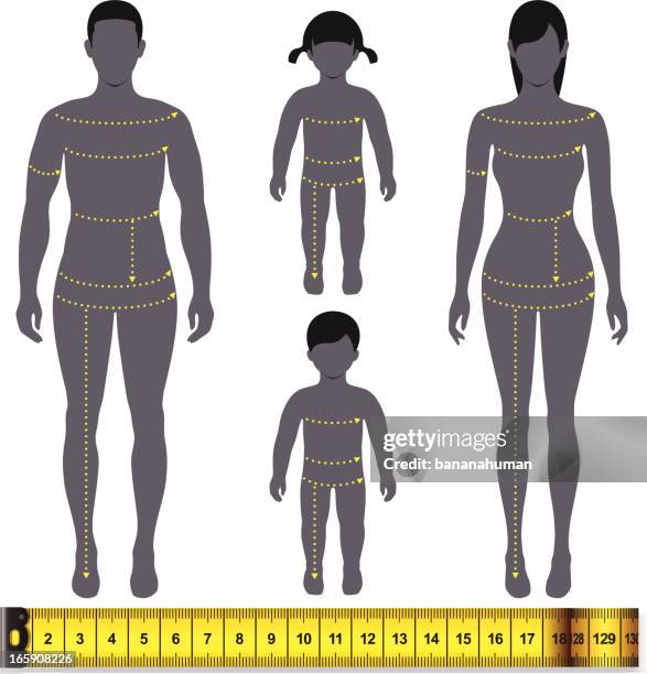 tailor measurement - man body parts stock illustrations