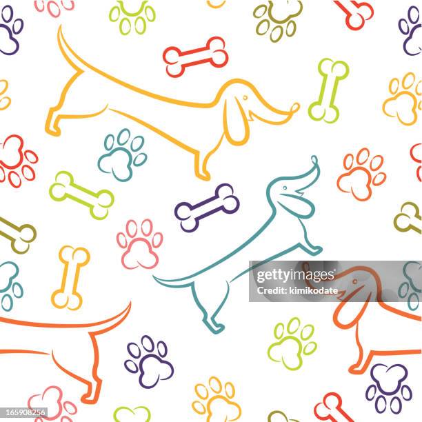 dogs seamless pattern - paw print pattern stock illustrations