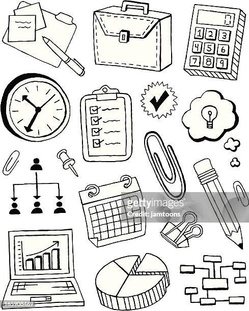business und kritzeleien - pencil drawing stock-grafiken, -clipart, -cartoons und -symbole