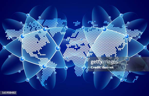 Communication Bandwidth World Map 410 Global Curved World Map High Res Illustrations - Getty Images