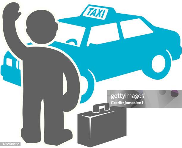 stockillustraties, clipart, cartoons en iconen met taxi! - taxista