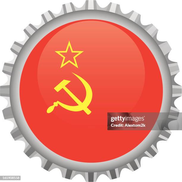 soviet union bottle top - soviet union stock illustrations