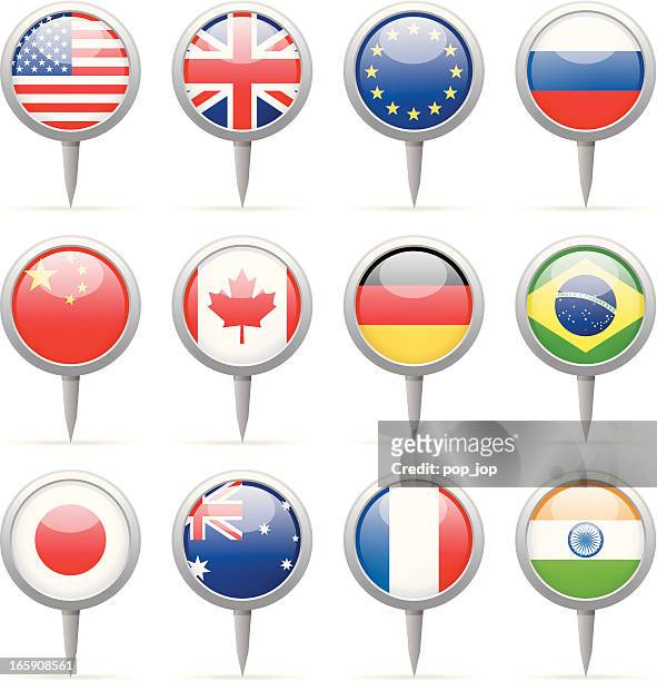 illustrations, cliparts, dessins animés et icônes de round drapeau pins-plus populaires - drapeau des nations unies