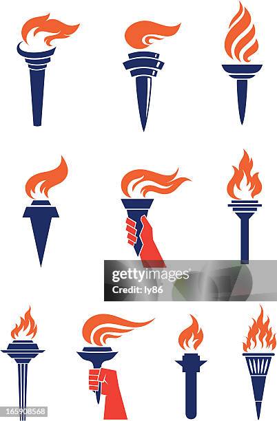 stockillustraties, clipart, cartoons en iconen met torches - fakkel
