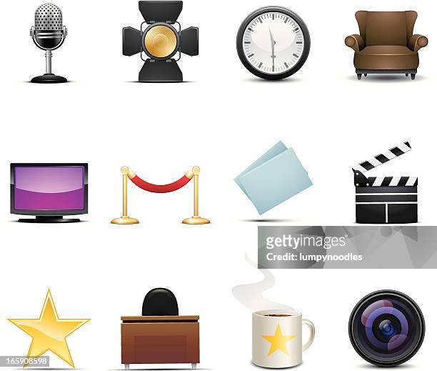 talk show icons - red carpet stage stock illustrations