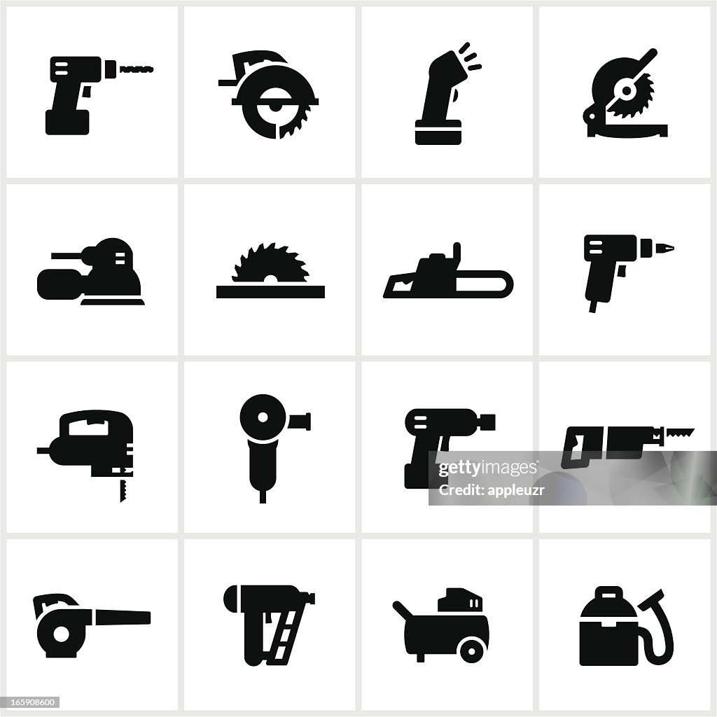 Black Power Tools Icons