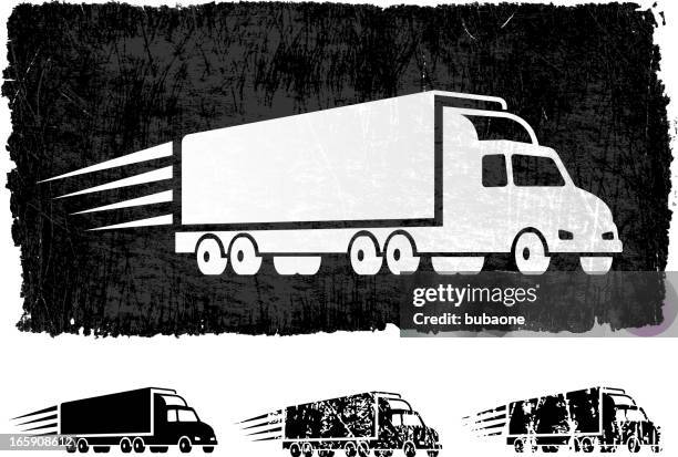 free delivery freight truck royalty free vector background - old tractor trailer stock illustrations