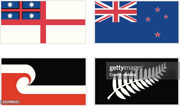illustrations, cliparts, dessins animés et icônes de maori flags - new zealand