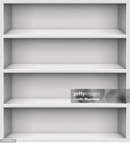 illustrazioni stock, clip art, cartoni animati e icone di tendenza di scaffali - mensola per libri