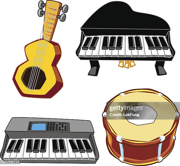 comic musik instrument symbol - synthie pop stock-grafiken, -clipart, -cartoons und -symbole