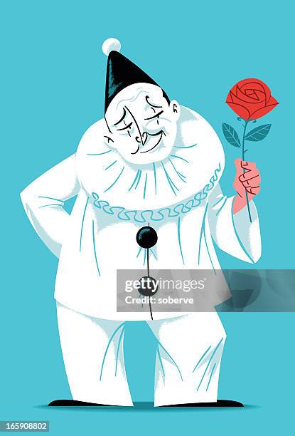 pierrot the clown - pierrot clown stock illustrations