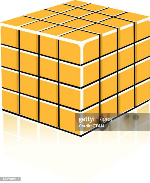 bildbanksillustrationer, clip art samt tecknat material och ikoner med yellow cube - rubiks kub