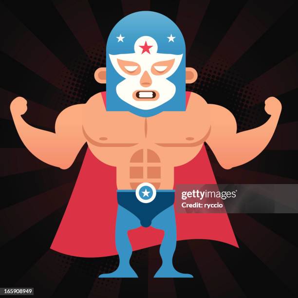 wrestling - fairground win stock illustrations