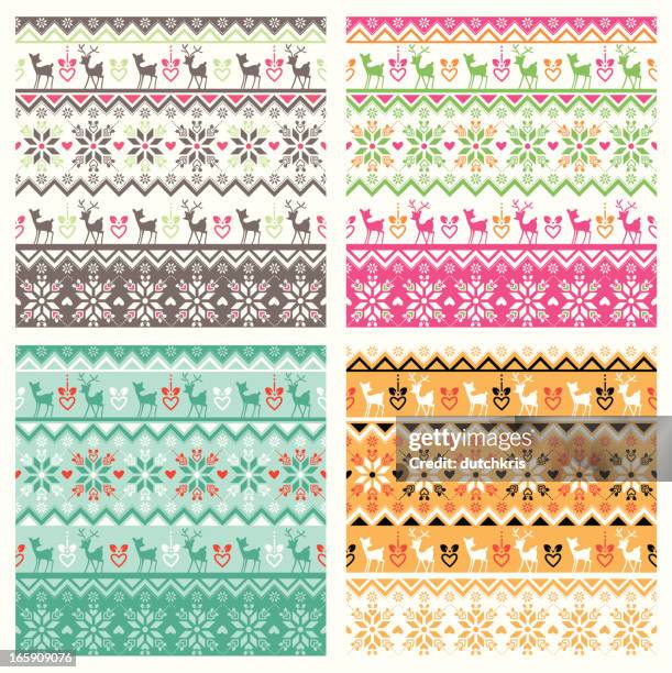 scandinavian pattern swatch - scandinavian descent stock illustrations