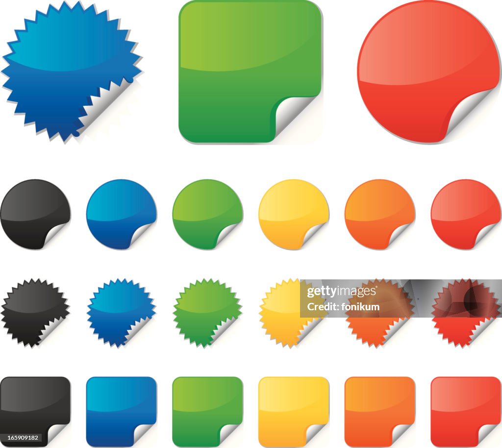 Multi-colored vector stickers collection