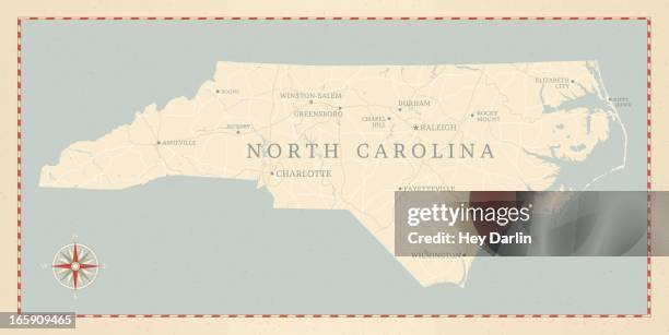 ilustrações de stock, clip art, desenhos animados e ícones de estilo vintage mapa da carolina do norte - wilmington-carolina-do-norte