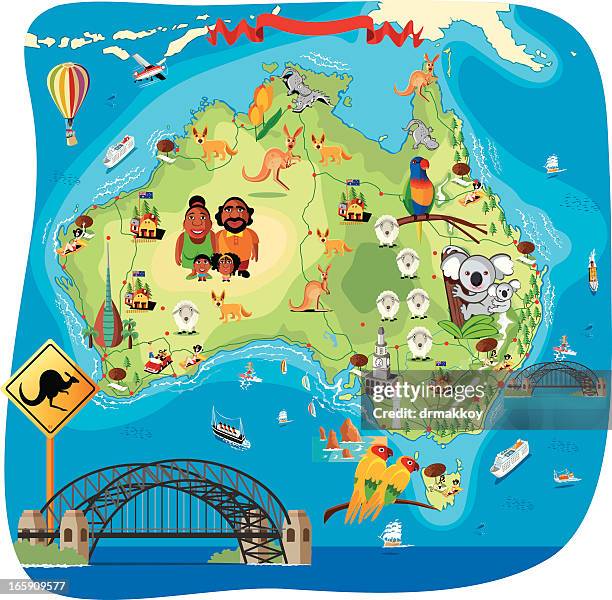ilustraciones, imágenes clip art, dibujos animados e iconos de stock de dibujo mapa de australia - cultura australiana