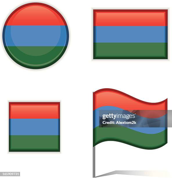 karelia flags - republic of karelia russia stock illustrations