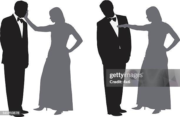 ein mann frau ohrfeige oder klaps - full suit stock-grafiken, -clipart, -cartoons und -symbole