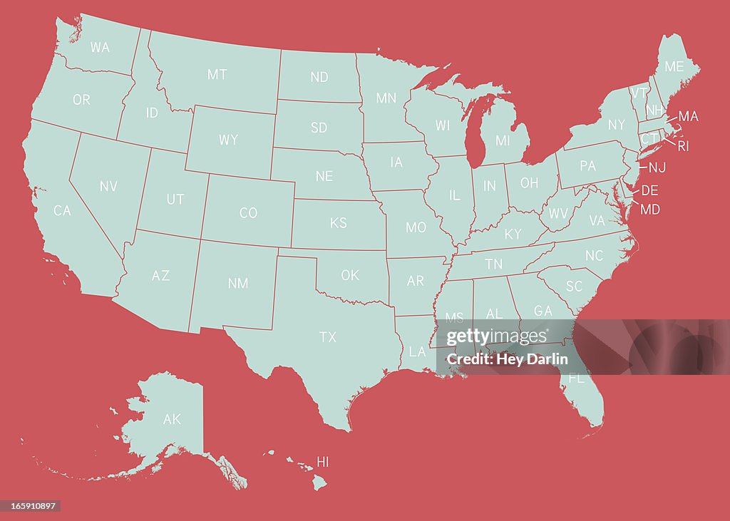 UNITI. Stati Uniti mappa
