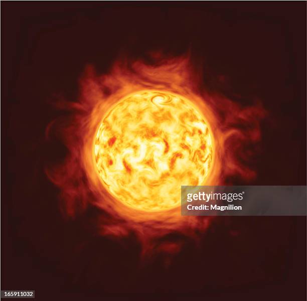 stockillustraties, clipart, cartoons en iconen met sun and solar flares - corona sun