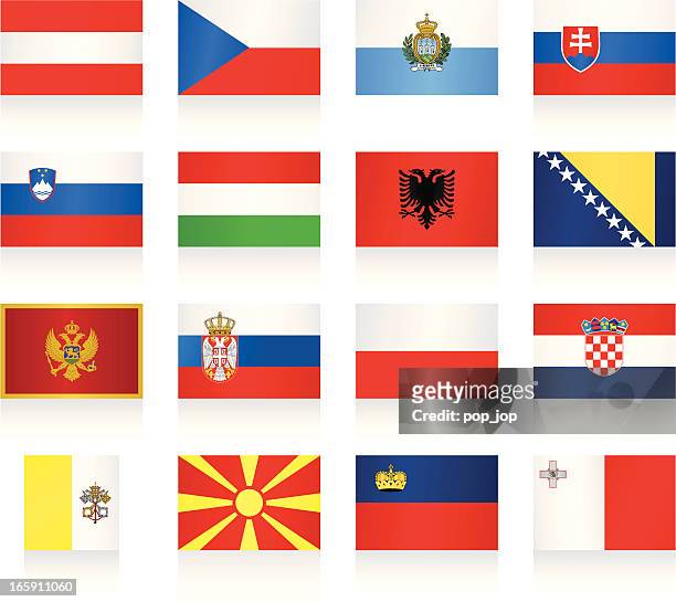 flags collection - central and southern europe - serbian flag stock illustrations