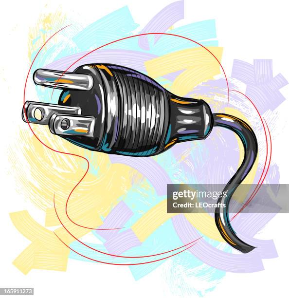 stockillustraties, clipart, cartoons en iconen met electric plug - aansluitblok
