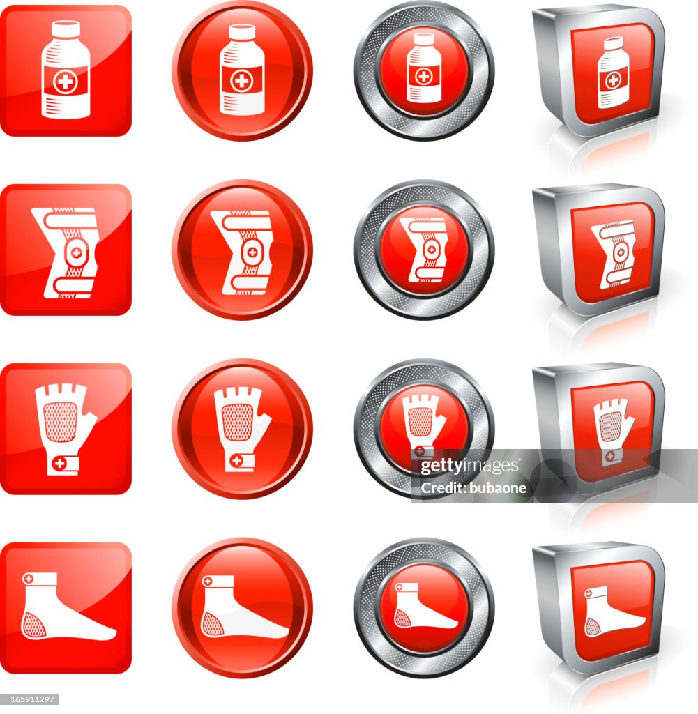 Joint and Bone Aches Medicine &Surgery vector button set