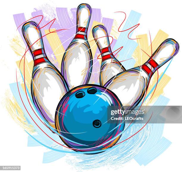 illustrazioni stock, clip art, cartoni animati e icone di tendenza di bowling - ten pin bowling