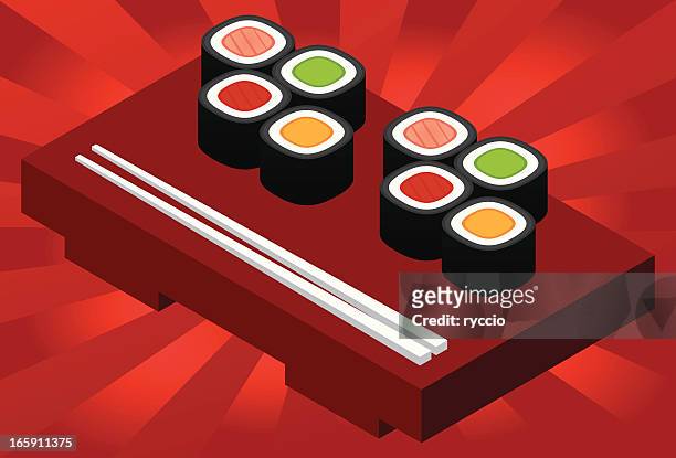 hossomaki sushi - hosomaki stock-grafiken, -clipart, -cartoons und -symbole