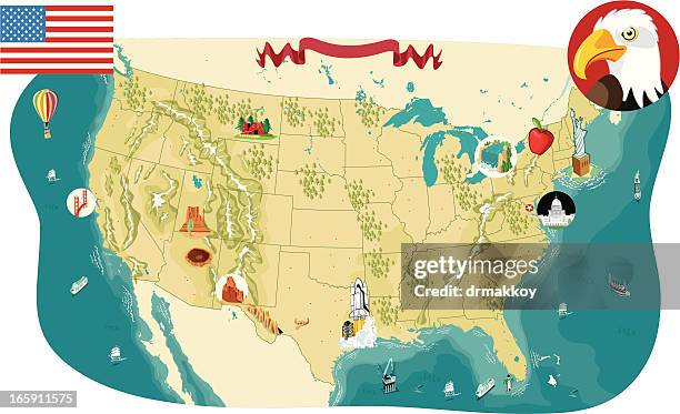 usa map - michigan vector stock illustrations