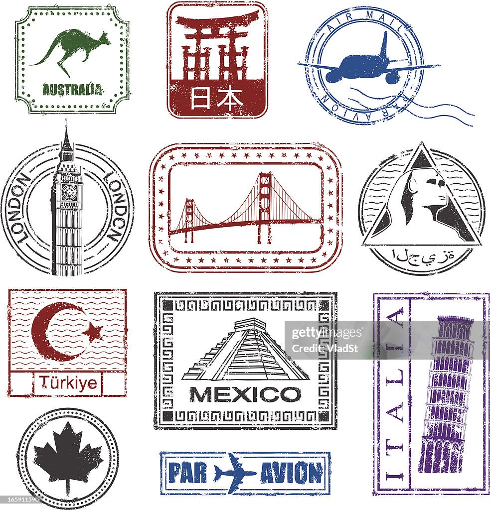 World travel stamps