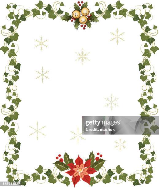 christmas frames - christmas ivy stock illustrations