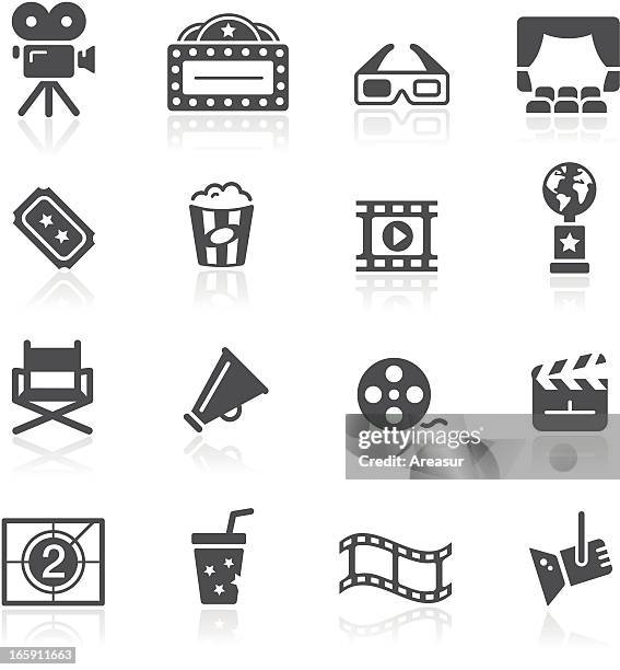 movie & cinema icons - film premiere stock illustrations